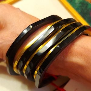 Mela Artisans Bangles black and brass